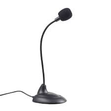 Gembird MIC-205 Desktop microphone with flexible gooseneck and practical on/off switch, 3.5 mm audio plug, cable length 2 m, Black
