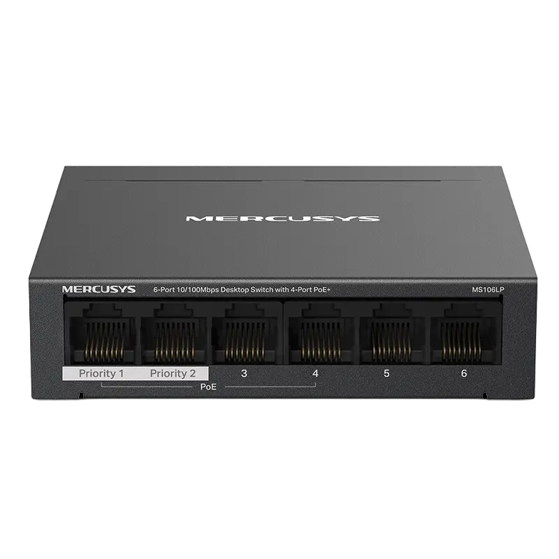 Сетевой коммутатор MERCUSYS MS106LP, 4x IEEE 802.3af/at