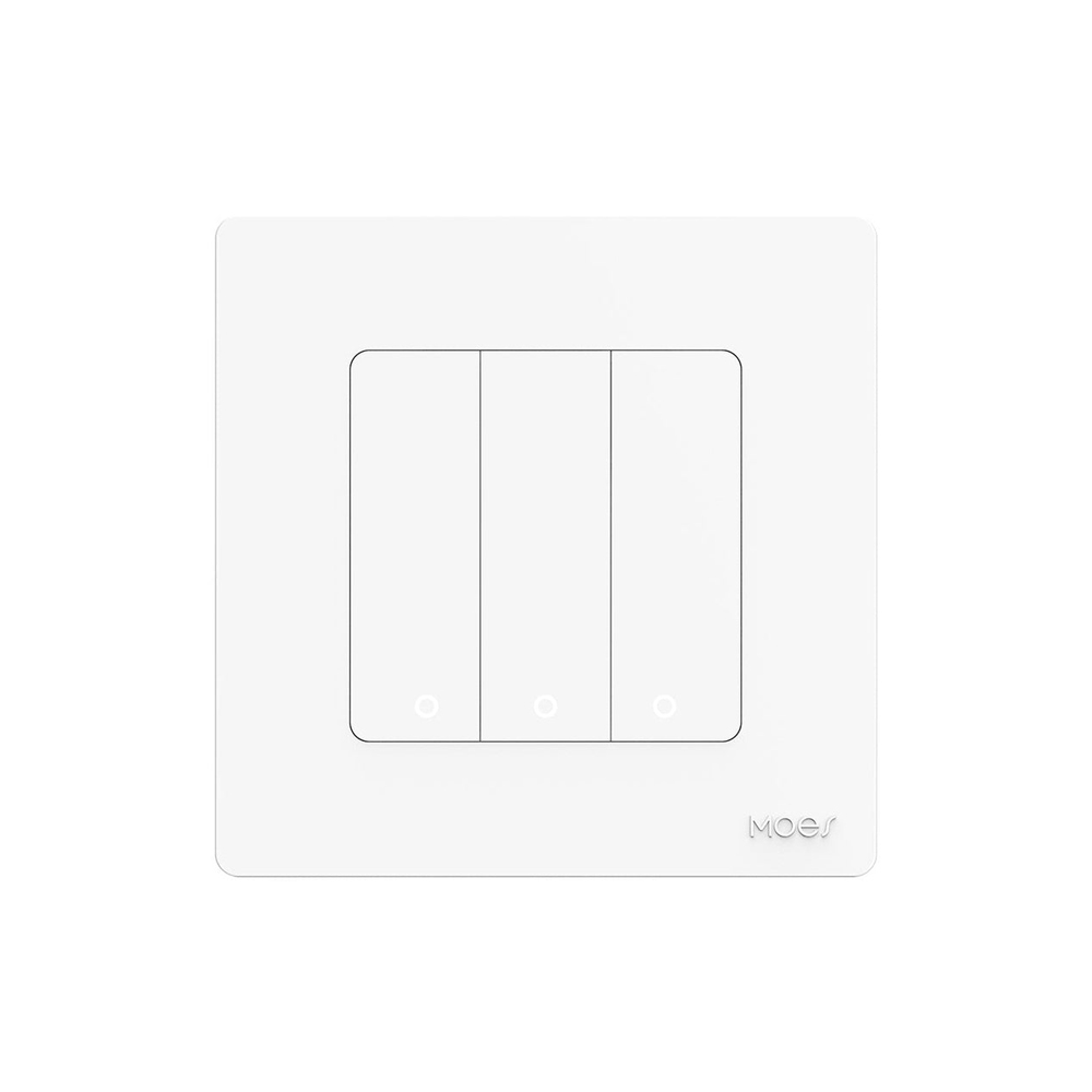 Moes Zigbee Star Ring Smart Push Button Switch 3 Gang (Neutral Required), White