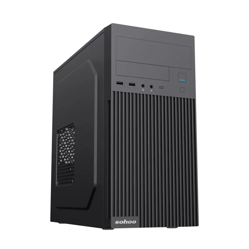 Компьютерный корпус Sohoo 6521BK, Micro-ATX, ATX, Чёрный