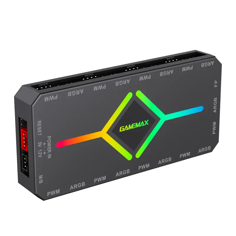 Концентратор вентилятора Gamemax V4.0 ARGB+PWM Controller (V4.0), Чёрный