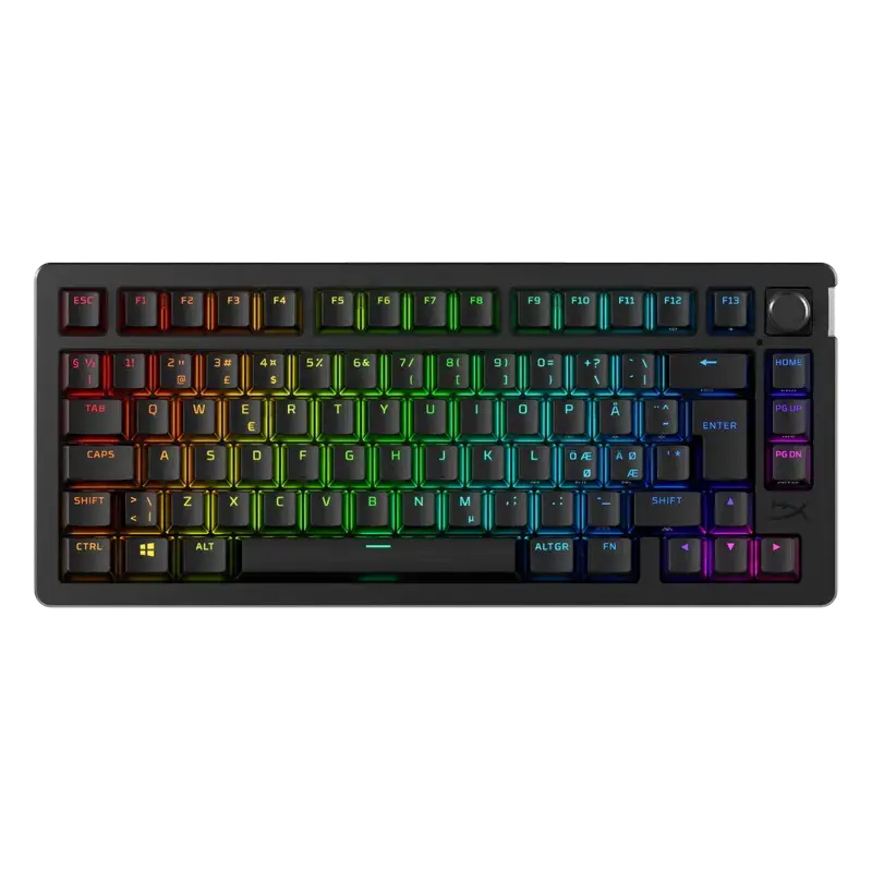 Клавиатура HyperX Alloy Rise 75, Беспроводное, Чёрный