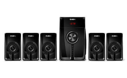 Audio System 5.1 SVEN "HT-202" 100w / 20w+5*16w, BLUETOOTH, USB, SD, FM, Display, RC, Black Audio System 5.1 SVEN "HT-202" 100w / 20w+5*16w, BLUETOOTH, USB, SD, FM, Display, RC, Black