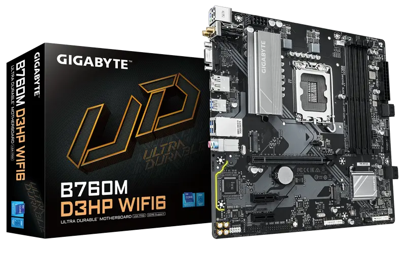 Материнская плата Gigabyte B760M D3HP WIFI6, LGA1700, Intel B760, Micro-ATX