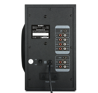 Audio System 5.1 SVEN "HT-202" 100w / 20w+5*16w, BLUETOOTH, USB, SD, FM, Display, RC, Black Audio System 5.1 SVEN "HT-202" 100w / 20w+5*16w, BLUETOOTH, USB, SD, FM, Display, RC, Black