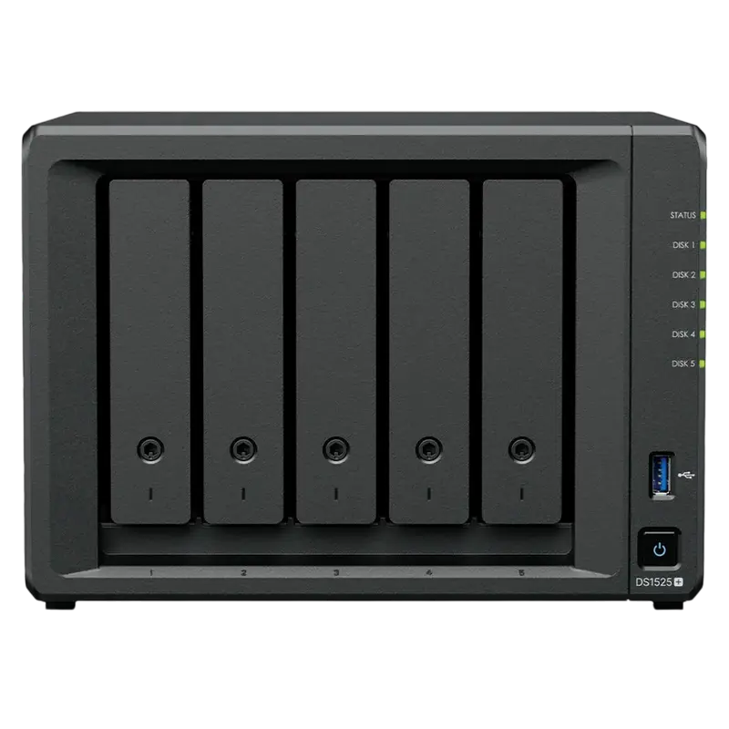 Сетевое хранилище SYNOLOGY DS1525+, Черный