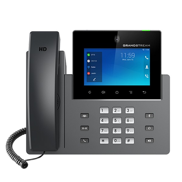 Grandstream GXV3450 Video, 16 SIP, 16 Lines, Android, 5" Touch Screen, PoE, Wi-Fi 5, Black