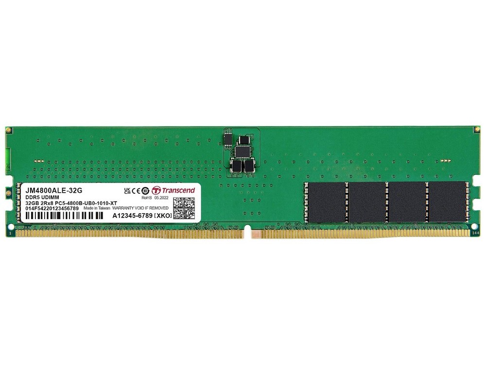.32GB DDR5- 4800MHz    Transcend JetRam (JM4800ALE-32G), (2Gx8)x16, 2Rx8, CL40, 1.1V