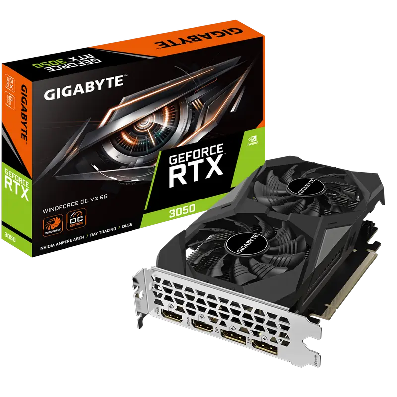 Видеокарта Gigabyte GV-N3050WF2OCV2-6GD, 6GB GDDR6 96бит