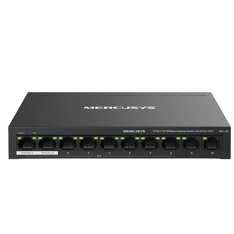 PoE коммутатор MERCUSYS MS110P, 8x IEEE 802.3af/at
