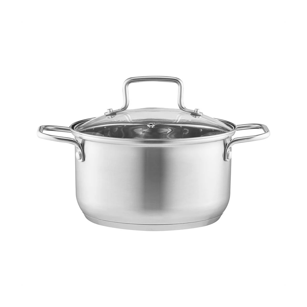 Ambition, Pot With Glass Lid, Hugo, 22 Cm , 3.5 L, Stainless Steel, Heat-Resistant Glass