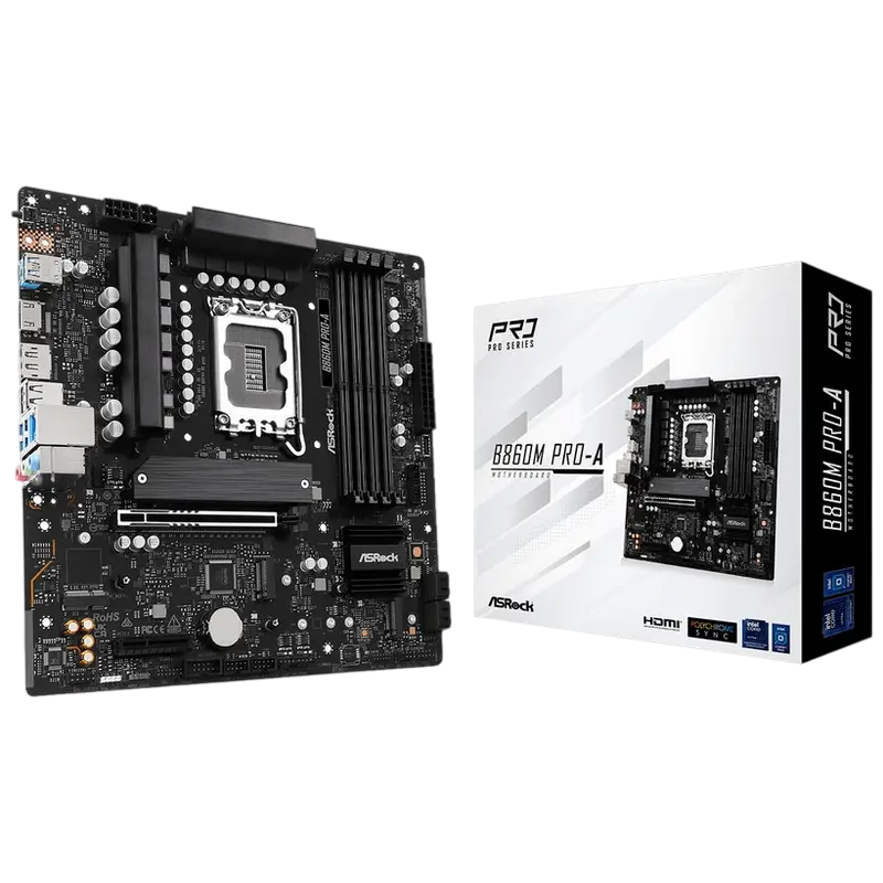 Материнская плата ASRock B860M PRO-A, LGA1851, Intel B860, Micro-ATX