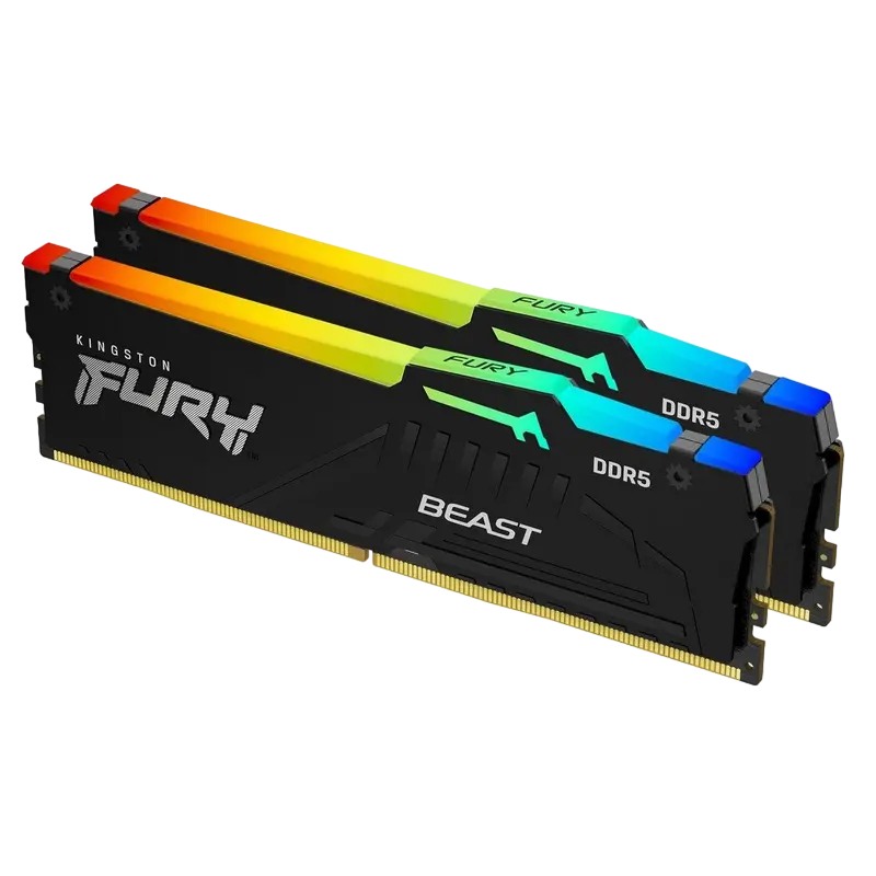 Оперативная память Kingston FURY Beast RGB, DDR5 SDRAM, 5600 МГц, 32 Гб, KF556C36BBEAK2-32