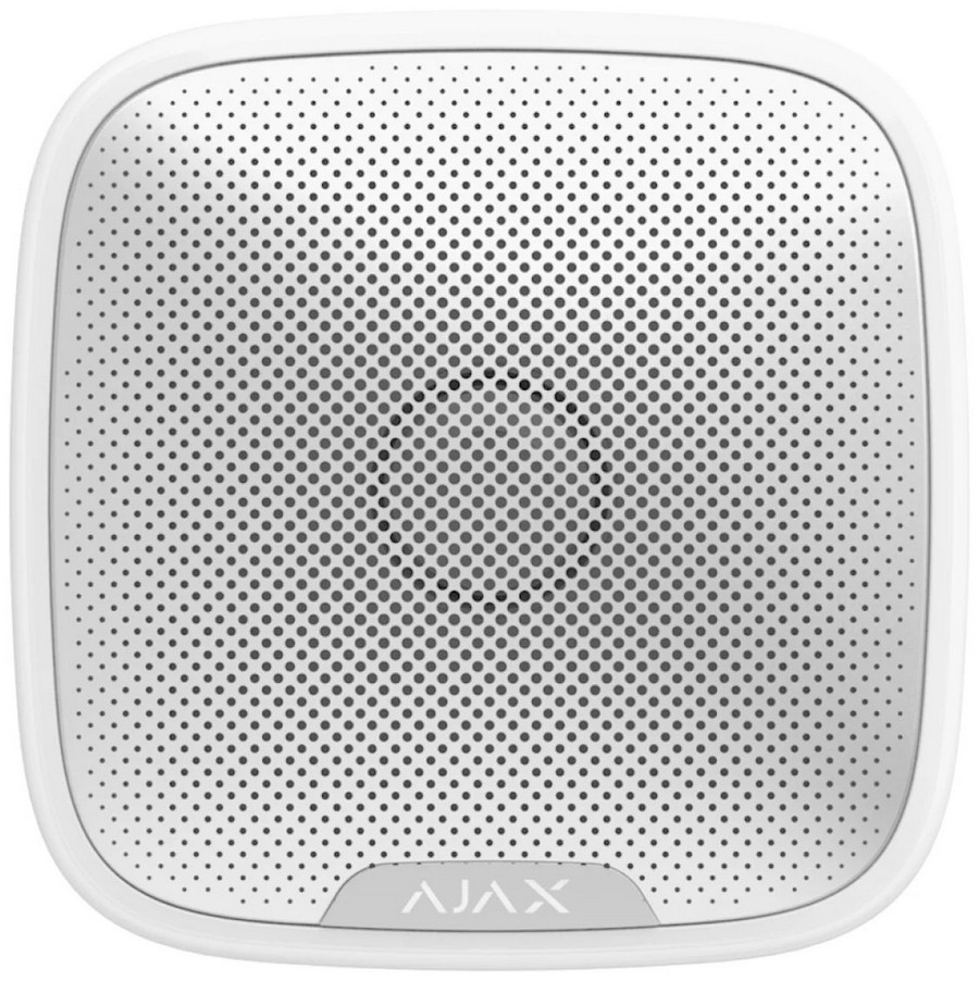 Ajax Outdoor Wireless Security Siren "StreetSiren", White, 85-113dB, LED Frame