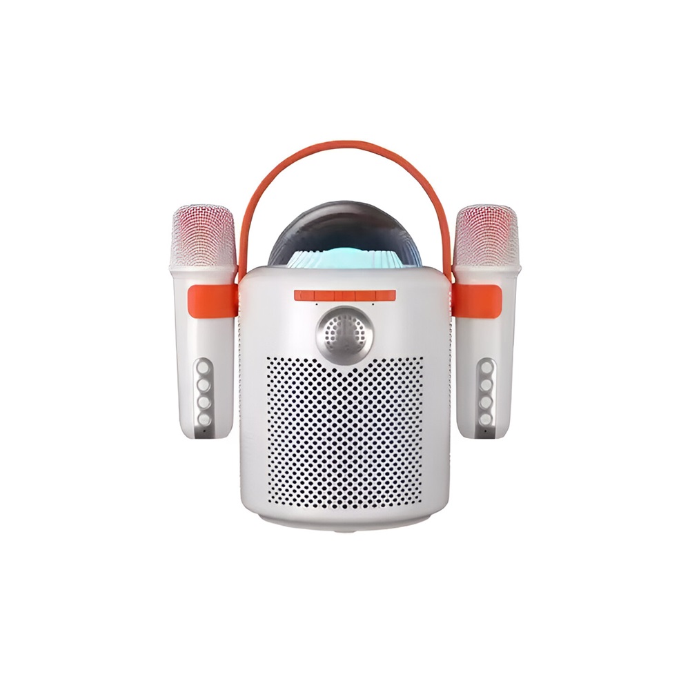 KTV Portable Karaoke Set With 2 Microphone and Speaker Y11, 10W, White