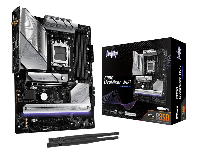 Материнская плата ASRock B850 LiveMixer WiFi, AM5, AMD B850, ATX
