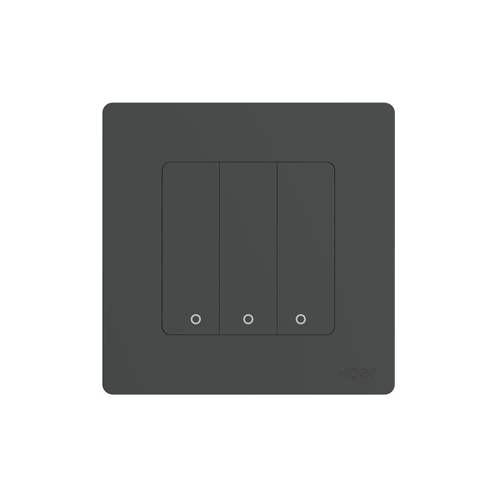 Moes Zigbee Star Ring Smart Push Button Switch 3 Gang (Neutral Required), Grey