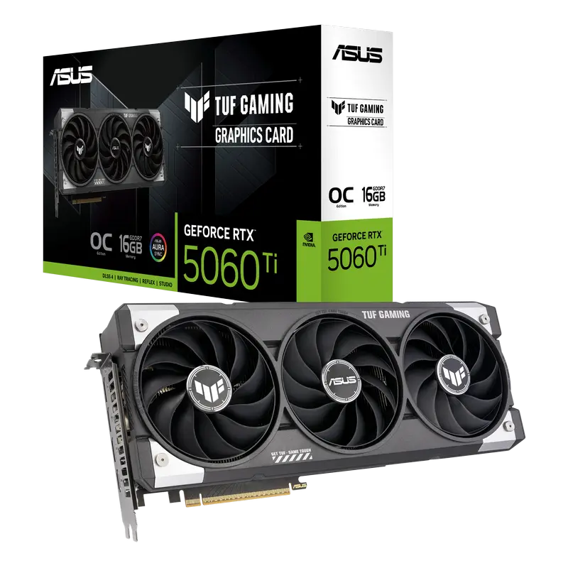 Видеокарта ASUS TUF-RTX5060TI-O16G-GAMING, 16 ГБ GDDR7 128бит