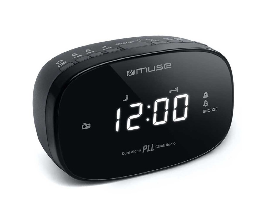 MUSE M-155 CR, Tuner FM, Clocks: Double Alarme, Black