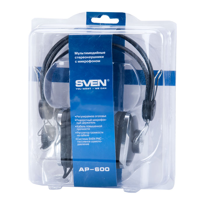 SVEN AP-600, Headphones with microphone, Volume control