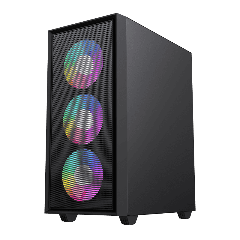 Case mATX GAMEMAX Storm, w/o PSU, 0.45mm, 1x120mm FRGB, Front Mesh, Tempered Glass, 1xUSB3.0, 2xUSB2
