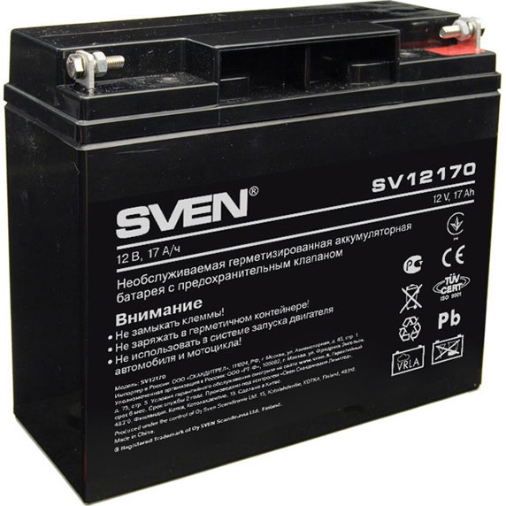 Baterie UPS 12V/ 17AH SVEN, SV-0222017,бумага ,чернила, Opc, тонер, dvd, duracell, батарейки