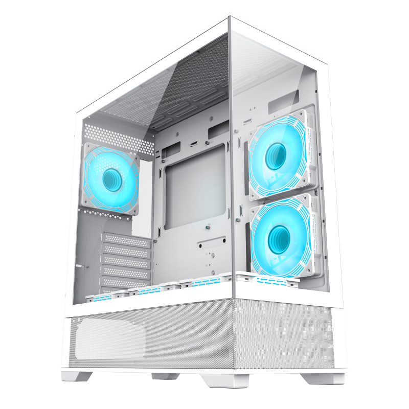 Case ATX GAMEMAX Vista AW, w/o PSU, 0.6mm, 6x120mm ARGB, ARGB Hub, RC, Front&Side Tempered Glass, 1x