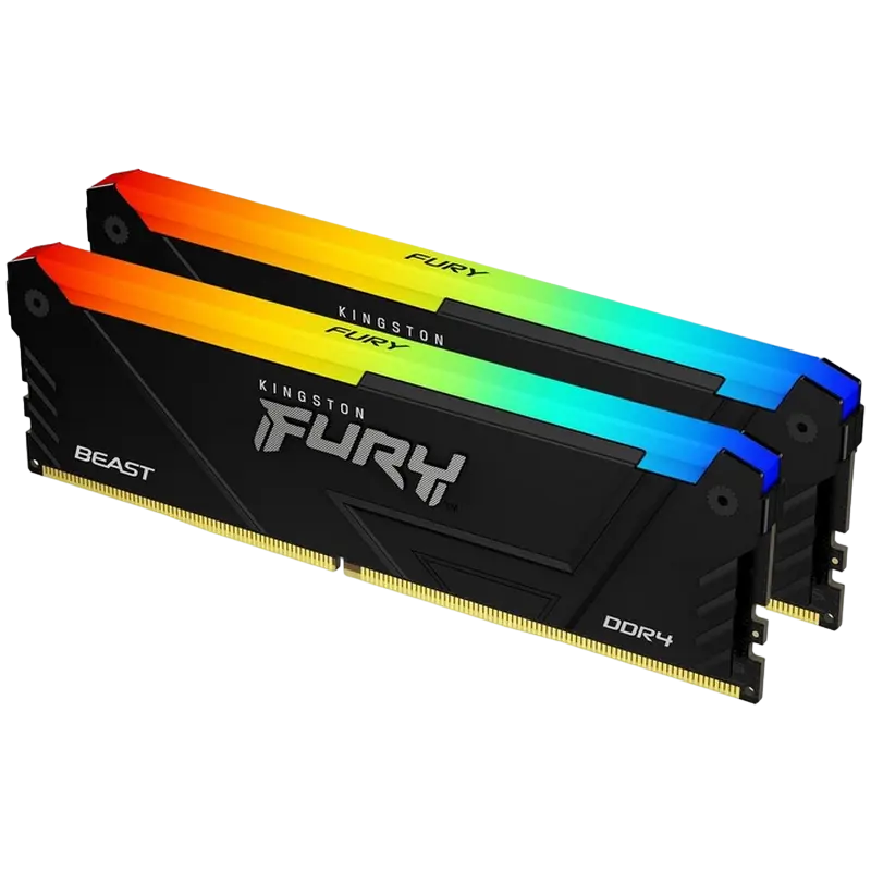 Оперативная память Kingston FURY Beast RGB, DDR4 SDRAM, 3200 МГц, 16Гб, KF432C16BB2AK2/16