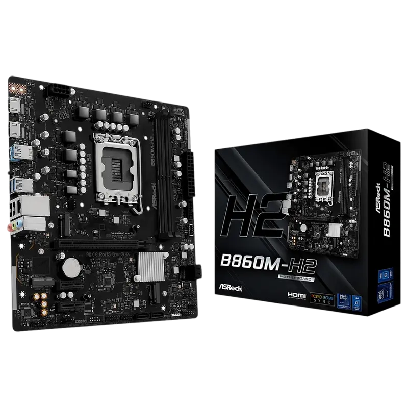 Материнская плата ASRock B860M-H2, LGA1851, Intel B860, Micro-ATX