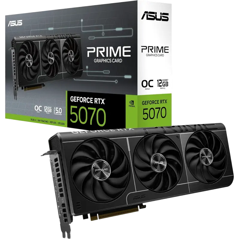 Видеокарта ASUS PRIME-RTX5070-O12G, 12ГБ GDDR7 192бит,процессоры ,оперативная память, ssd, M2, hdd, кейсы