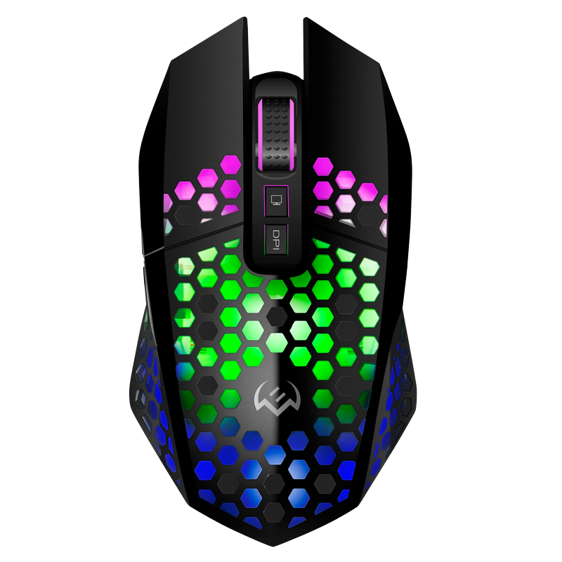 Gaming Wireless Mouse SVEN RX-G940W, 800-3600 dpi, 7 buttons, 98g., Ambidextrous, Silent, RGB, 600mA