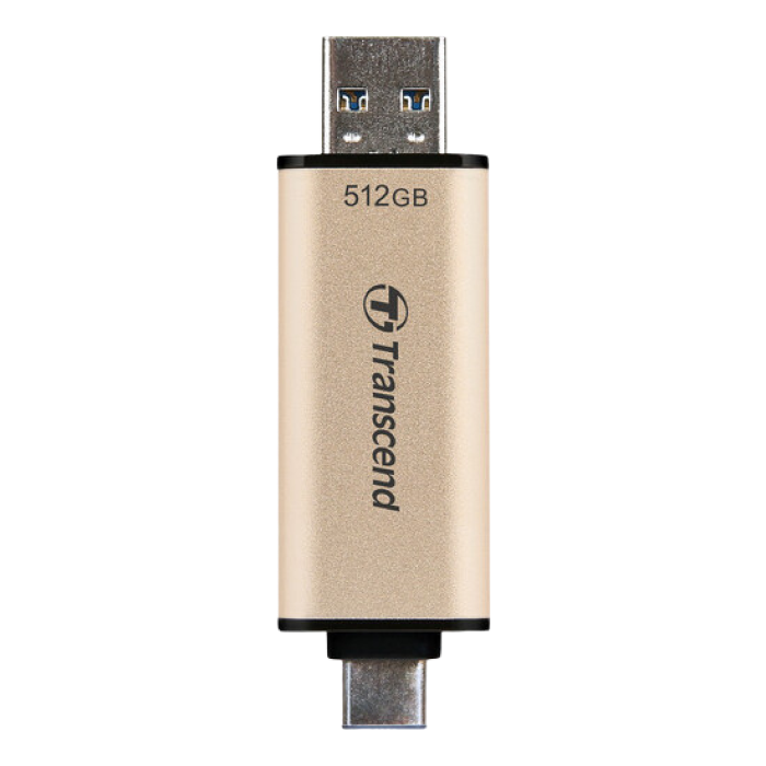  512GB USB3.1/Type-C Flash Drive  Transcend "JetFlash 930C", Gold, Classic Cap,OTG (R/W:420/400MB/s)