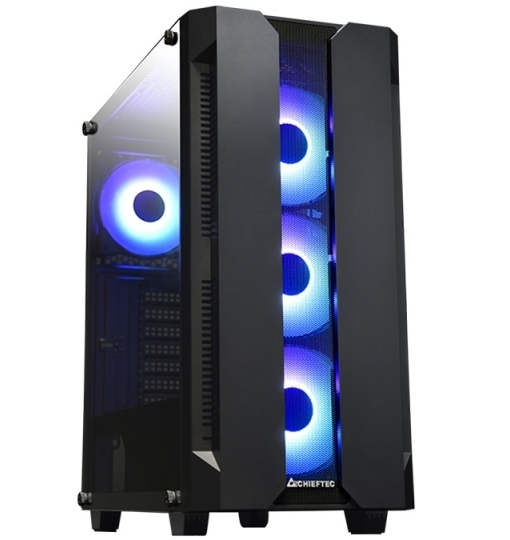 Case ATX Chieftec HUNTER, w/o PSU, 0.5mm, 4x120mm ARGB fans, ARGB Hub, Front Mesh, Tempered Glass, 2