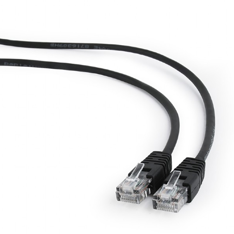  3m, Patch Cord  Black, PP12-3M/BK, Cat.5E, Cablexpert, molded strain relief 50u" plugs