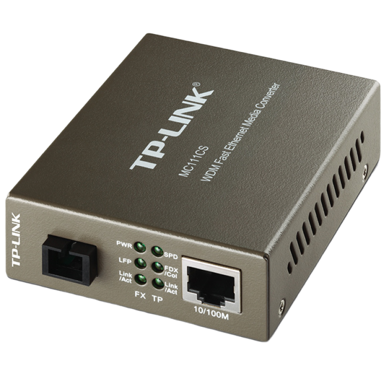 10/100M RJ45 to 100M, TP-Link single-mode SC fiber (WDM) Converter MC111CS, F-duplex, up to 20Km