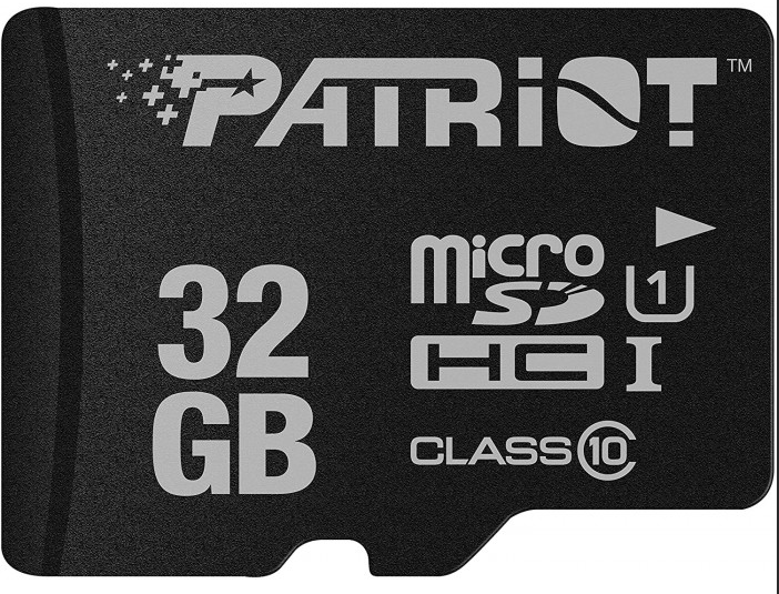 32GB microSD Class10 U1 UHS-I + SD adapter Patriot LX Series microSD, Up to 80MB/s, клавиатуры ,мышки ,веб камера ,коврики ,флешки , 16gb, 32gb,64gb,128gb,256gb,512,microsd,sd