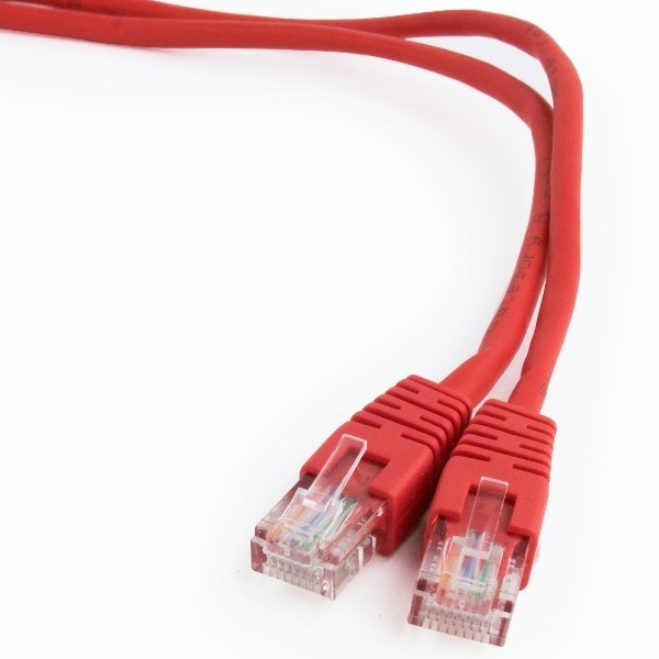  1 m, FTP Patch Cord  Red, PP22-1M/R, Cat.5E, Cablexpert, molded strain relief 50u" plugs