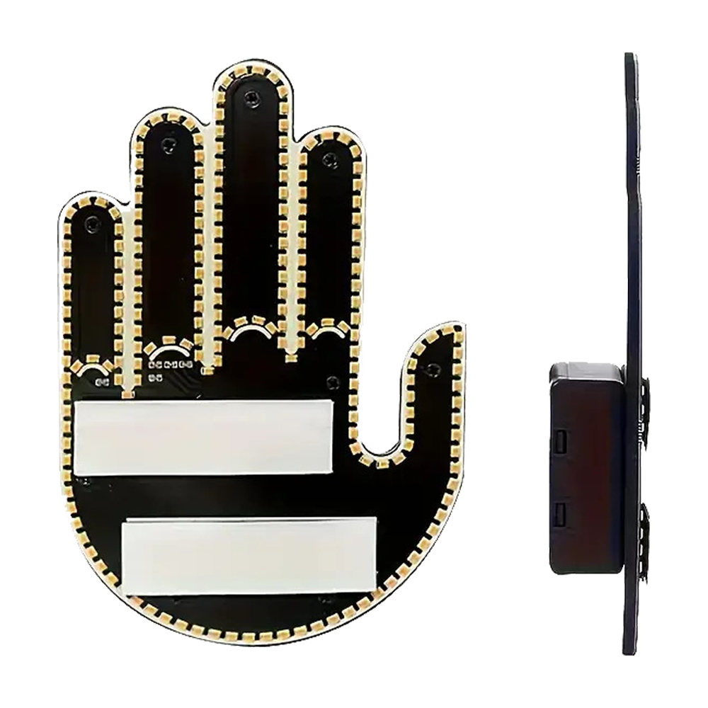 LED Neon Hand Gesture Light for Cars with Remote Control, Finger Accent Lights, Black