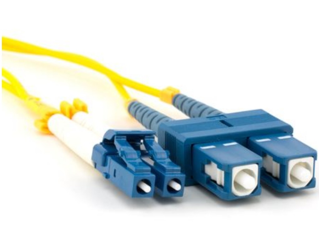 Fiber optic patch cords, singlemode Duplex LC-SC, 1m
