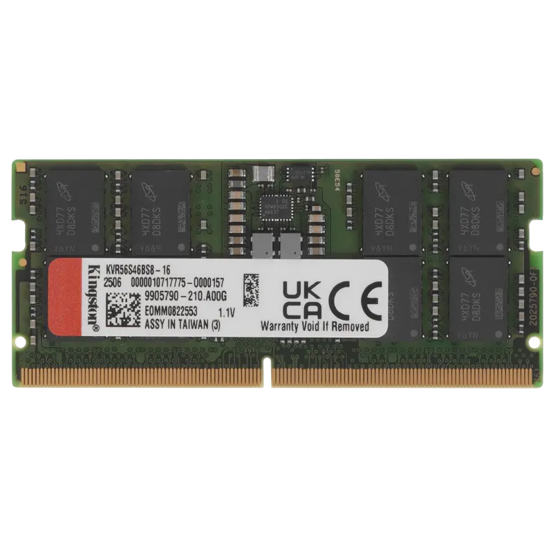 Оперативная память Kingston ValueRAM, DDR4 SDRAM, 5600 МГц, 16 ГБ, KVR56S46BS8-16