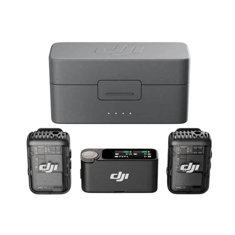 Портативный записывающий микрофон DJI Mic 2 (2 TX + 1 RX + Charging Case), Беспроводной, Черный