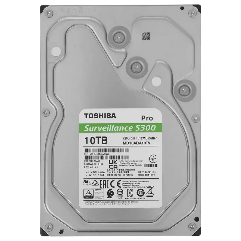 Жесткий диск Toshiba S300 Pro, 3.5", 10 ТБ <MD10ADA10TV>