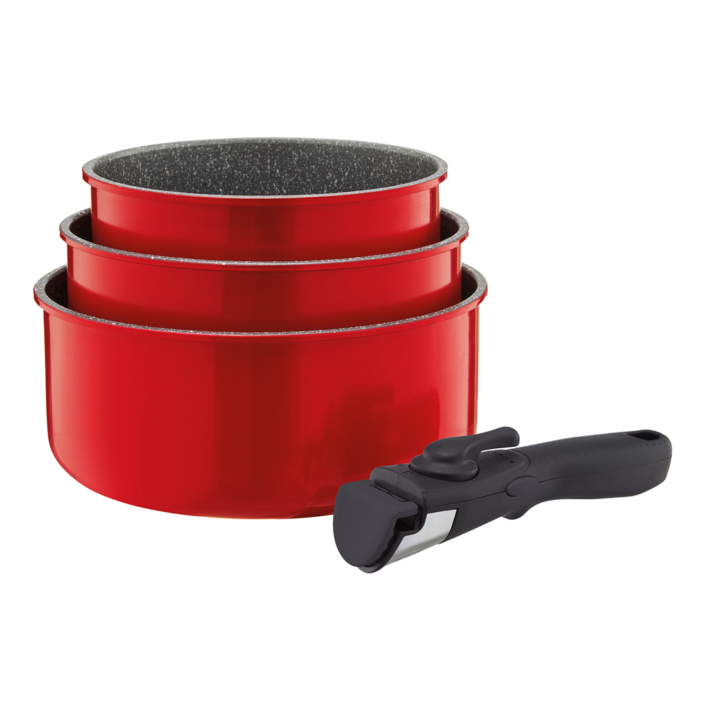 Ambition, Set Of 3 Pots With Removable Handle, Jasper, 16, 18, 20 Cm, Aluminium