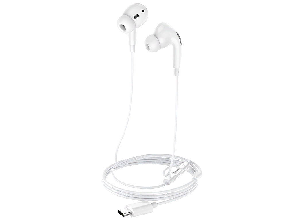 HOCO M1 Pro Original, Type-C, 1.2 m, White, controller with microphone