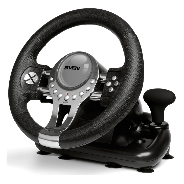 Wheel  SVEN GC-W800, 10", 180 degree, Pedals, Tiptronic, 2-axis, 12 buttons, Vibration feedback, USB