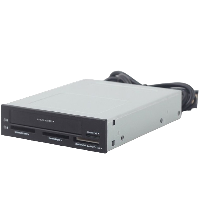 3.5" Card Reader Internal Gembird FDI2-ALLIN1-03, 2.5'' HDD/SSD drive bay, SD/MMC/RS-MMC/MS/MicroSD 