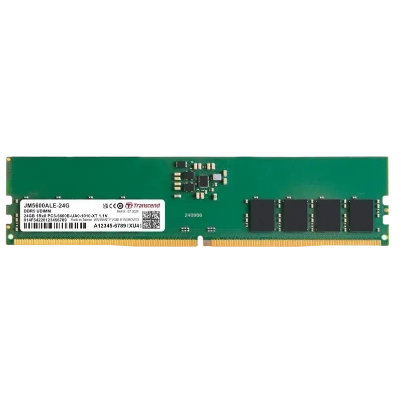 Оперативная память Transcend JetRam, DDR5 SDRAM, 5600 МГц, 24ГБ, JM5600ALE-24G