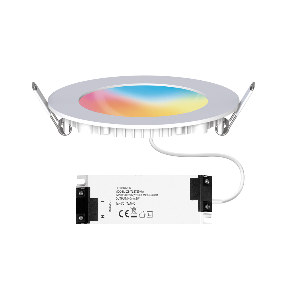 Moes ZigBee LED Downlight Spot 1800K-6500K RCB+C+W, 420lm, Beam Angle 120°, 6W