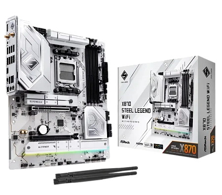 Материнская плата ASRock X870 STEEL LEGEND WIFI, AM5, AMD X870, ATX Материнская плата ASRock X870 STEEL LEGEND WIFI, AM5, AMD X870, ATX