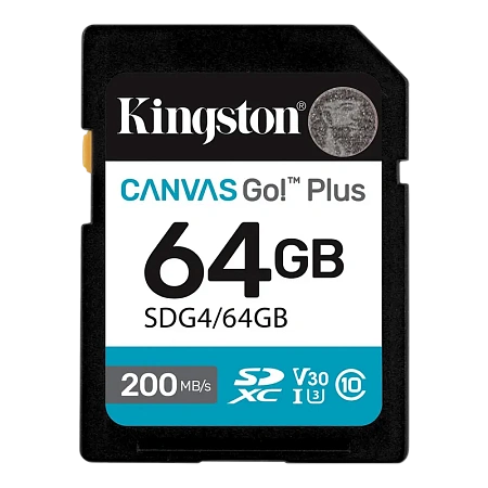 Карта памяти Kingston Canvas Go! Plus, 64Гб (SDG4/64GB)